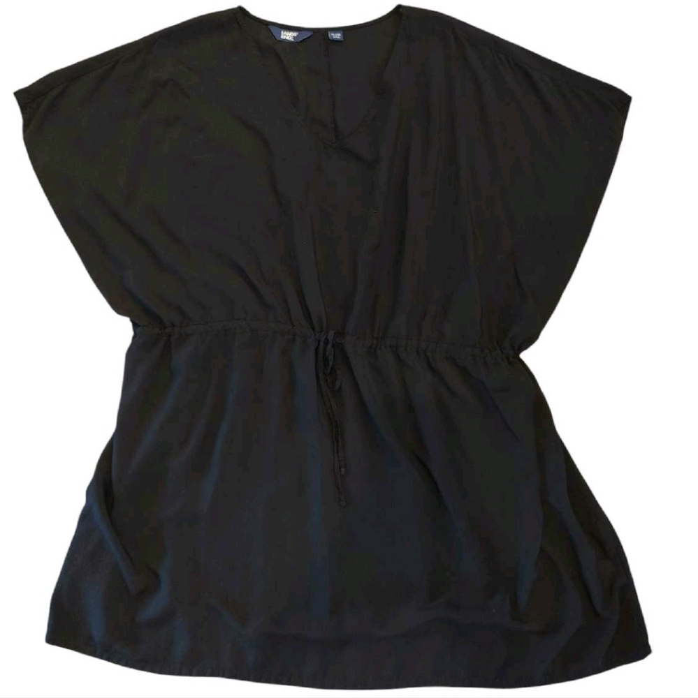 Lands' End Gathered Waist Kaftan Swim Cover-up Dress